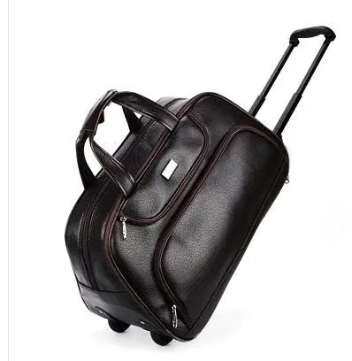 Men Wheeled Travel bags PU travel trolley bags on wheels Boarding luggage bags for men Rolling Bag with wheels Man travel Duffel