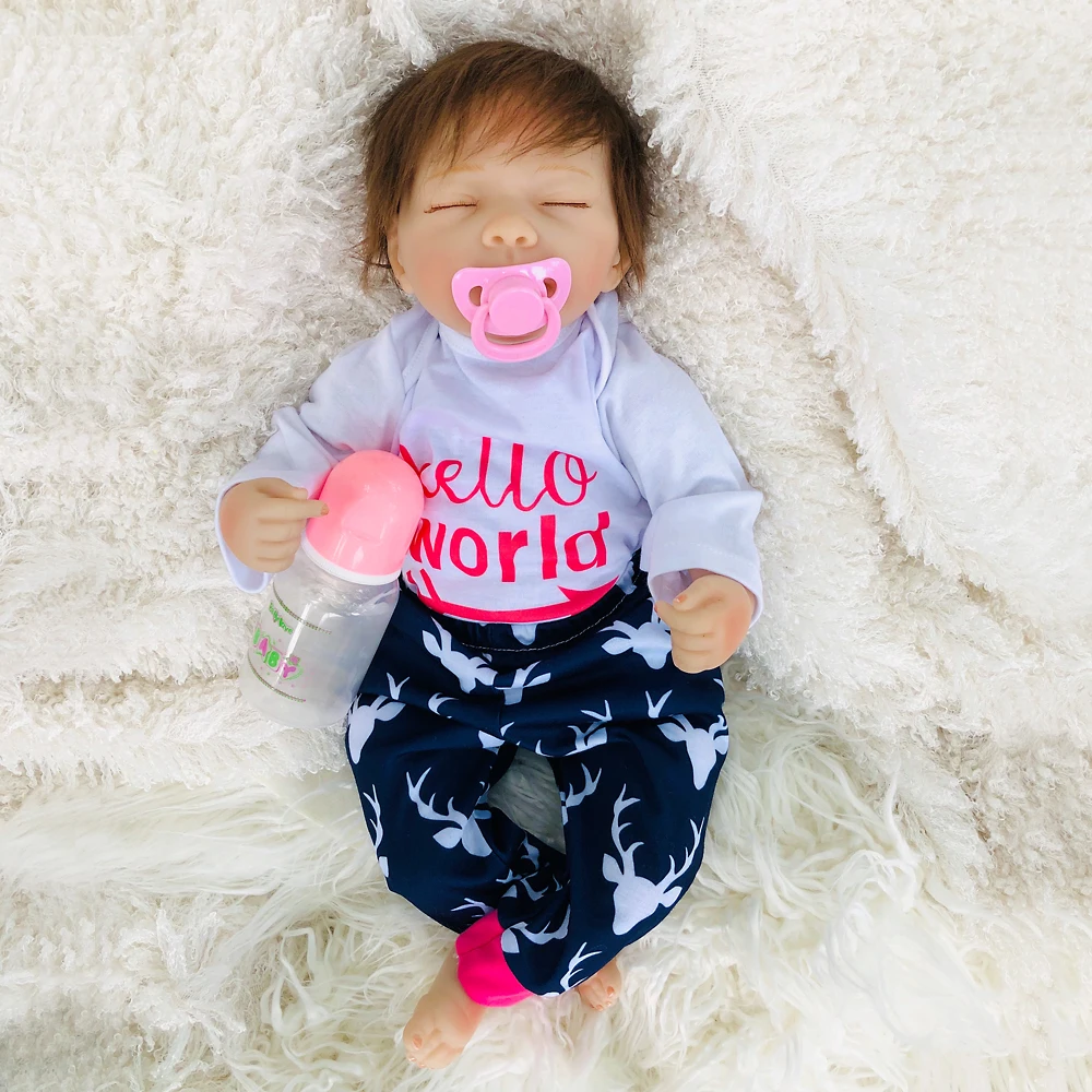 18 дюймов Кукла Bebe reborn Детские Силиконовые куклы игрушки для детей подарок