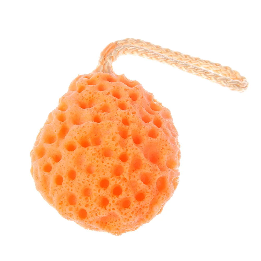 orange Натуральная морская губка для тела для душа мойка спа Loofah сотовая форма для новорожденных ванна для взрослых Детские губки кисти горячая Распродажа Новинка - Цвет: orange