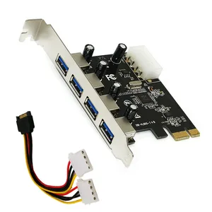 4-портовая плата PCIE на USB 3,0, плата расширения PCI Express, карта Pcie, 4-портовый USB 3,0 с 15-контактным кабелем Sata