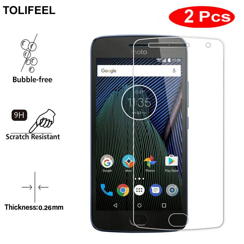2 шт. tolifeel закаленное Стекло для Motorola Moto G5S плюс Экран защитная пленка 9 H 2.5D