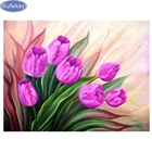 Полная, квадратная и круглая Алмазная вышивка, фиолетовая Роза 5d алмазная живопись цветок, вышивка крестиком, 3D, мозаика фото, узор, искусство и поделки