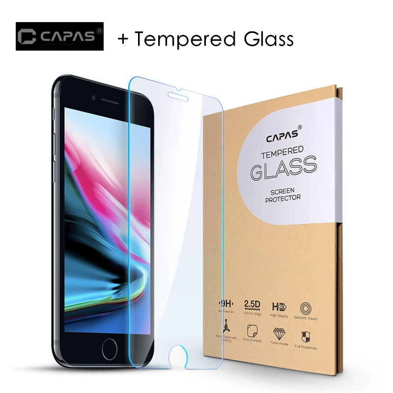 Чехол для iPhone 6 6S Plus + закаленное стекло TPU Силикон TPE Гибридный чехол iPhone6S защитный