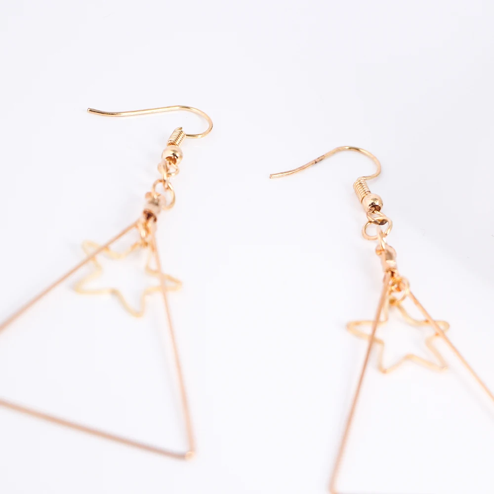 Geometric Dangle Earring Vintage Triple-cornered Star Gift Earrings For Women | Украшения и аксессуары