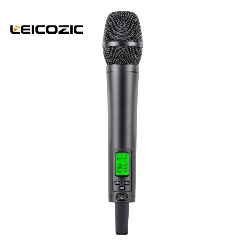 Leicozic Профессиональный цифровой беспроводной микрофон ручной микрофон 512-588 МГц/740-789 MHz Настоящее разнообразие Беспроводной этап микрофон