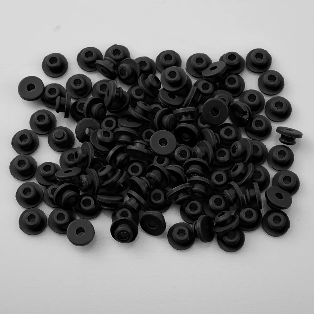 Black 100 шт. TTattoo иглы резиновые втулки соски черная игла колодки татуировки аксессуары Арматура Бар инструменты - Цвет: Black