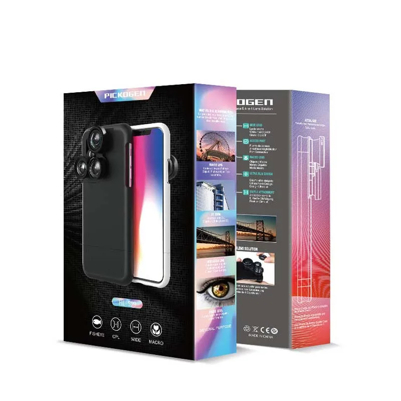 For Iphone X Lens New Four-in-One Photo Wide-angle Fish Eye Micro-distance Increasing Rotary Disc Camera Cell Shell | Мобильные