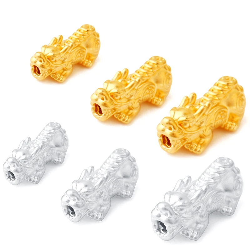 S925 Sterling Silver Color Jewelry Making Bracelet Necklace Accessories 3D Silver Plated Gold Mythical Wild Animal