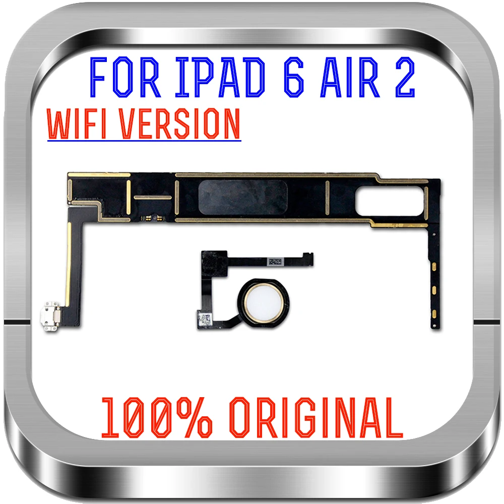 A1566/A1567, разблокированная Логическая плата для ipad 6/Air 2, материнская плата с сенсорным id, версия Wifi с чипами 16 ГБ 32 ГБ 64 ГБ 128 ГБ
