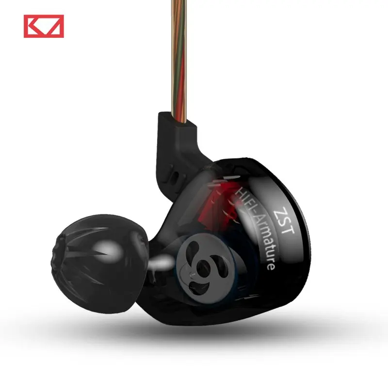 Оригинальные KZ ZST 1DD+ 1BA гибридные наушники-вкладыши HIFI DJ Monito спортивные наушники для бега наушники-вкладыши два цвета