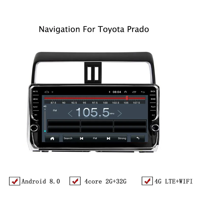 10 1 &quotAndroid 6 0/8 Автомобильная dvd-навигационная система для Toyota Prado 2018 Авто Радио