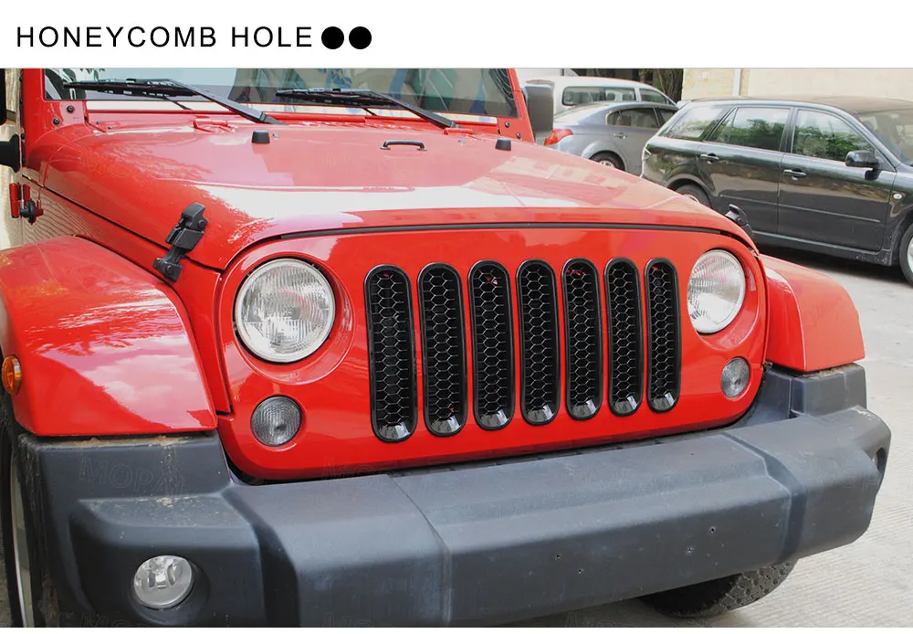 MOPAI гоночные грили для Jeep Wrangler JK 2007+ Автомобильная передняя вставка сотовая решетка крышка украшение для Jeep Wrangler аксессуары