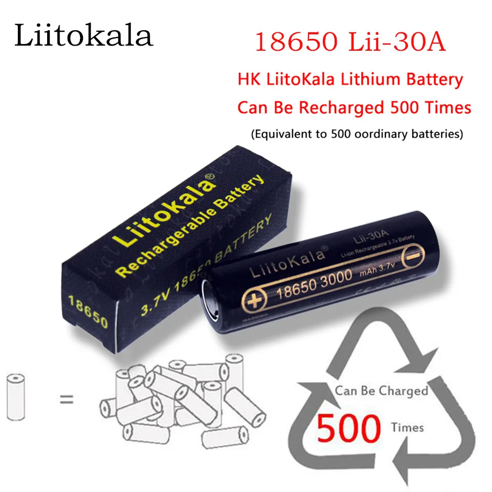 4 unids 100% оригинал lii 30a liitokala 18650 bateria 3 7 v 3000 mah recargable DE baterias descarga 30A para/e ciga|lg hg2|bateria 3.7
