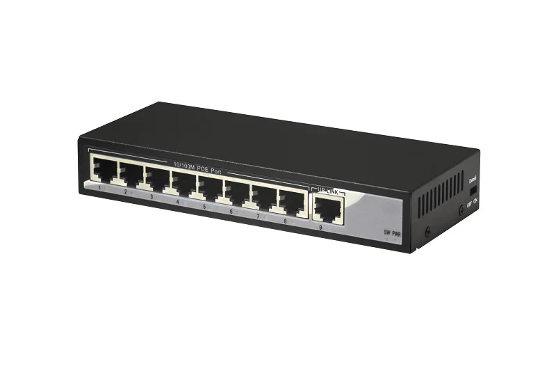 9-портовый 10/100 м коммутатор из которых 1-8 портов поддерживают POE IEEE 802.3af