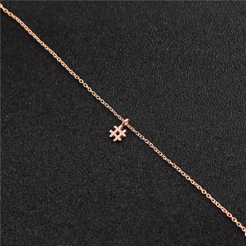 

alphabet Trendy Symbol # Necklaces Typography Letter pendant Necklace small name Hashtag Simple Initial Sign Necklace jewelry