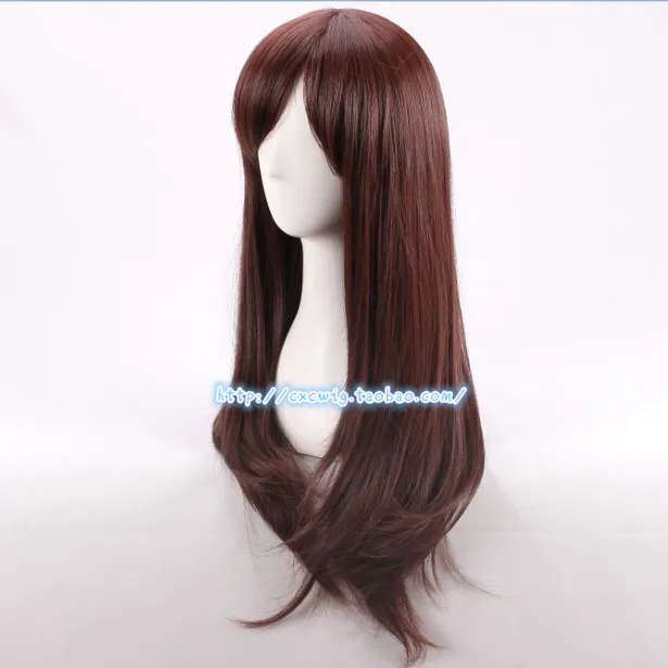 Парик для косплея OW D.Va Hana Song Длинные прямые коричневые волосы | Тематическая