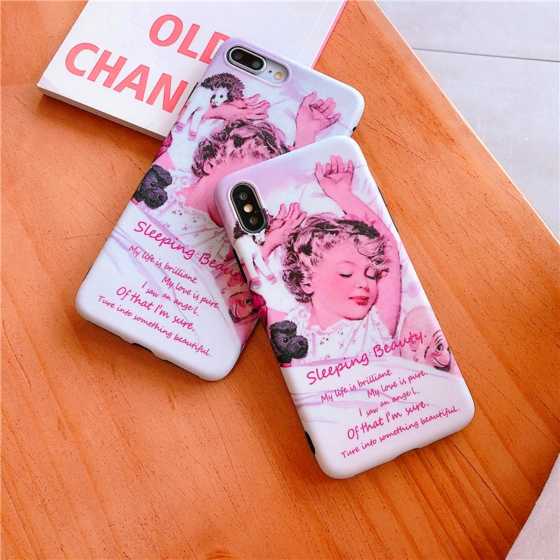 Silk print retro style good night Lovely princess white phone Case For Apple iphone 6 6s 7 8 Plus X XS XR MAX |