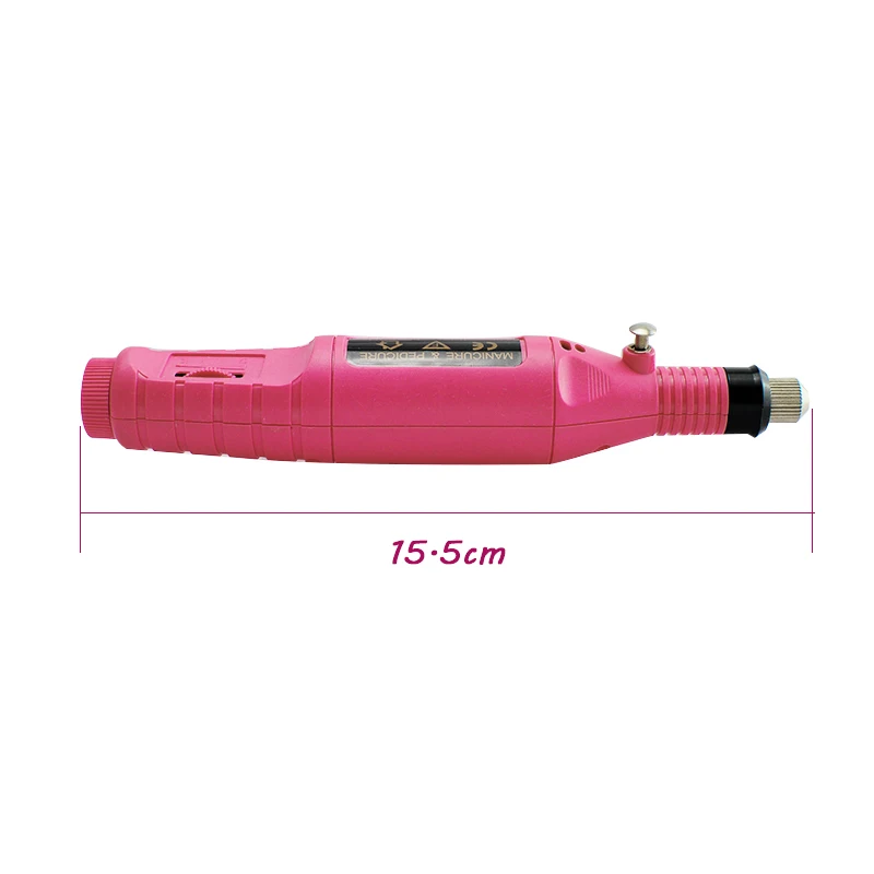 

Pen Shaped Electric Nail Art Tips Polish Drill File Machine Manicure 6 Bits--Pink