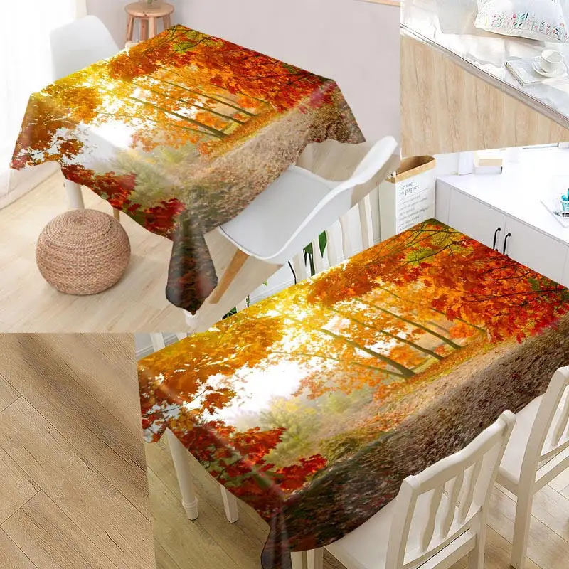 Custom forest Pattern Tablecloth Waterproof Oilproof Rectangular Home Wedding Textiles #XYZ98K | Дом и сад