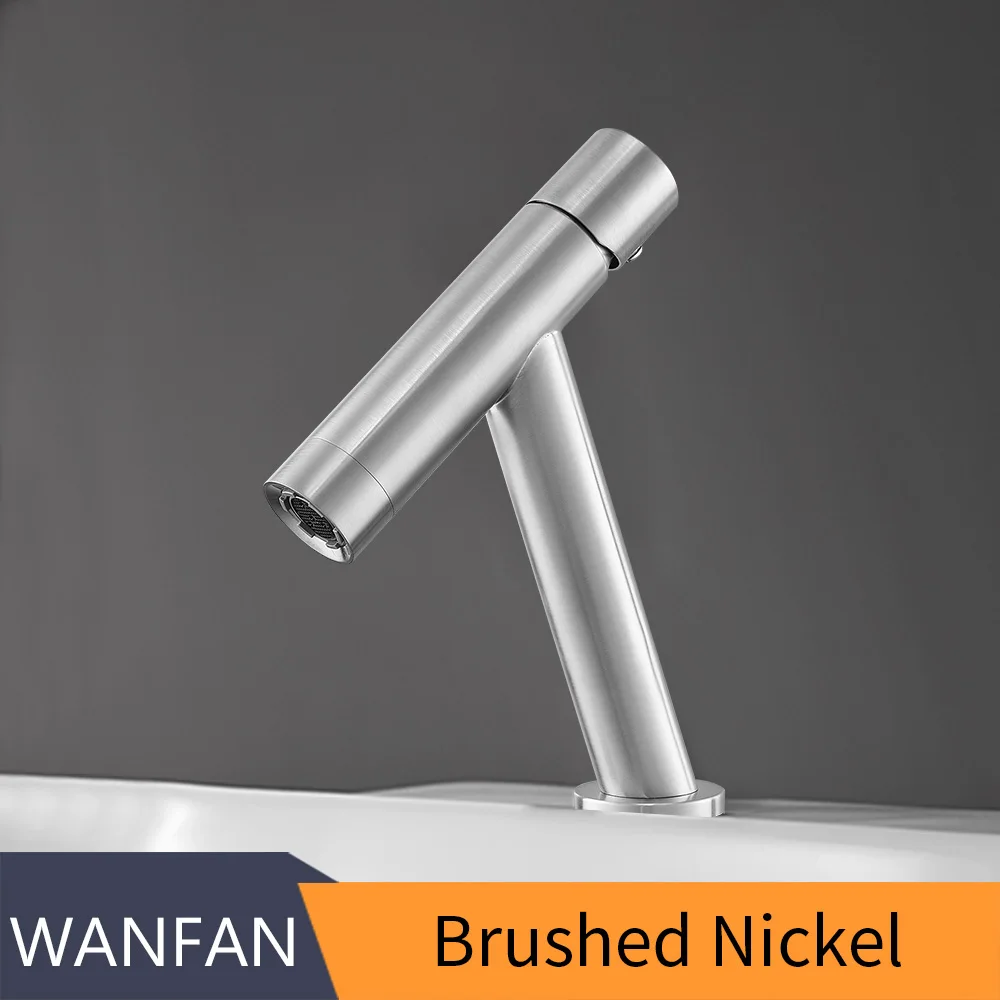 Brush Nickel Basin Faucet Retro Black Faucet Taps Bathroom Sink Faucet Single Handle Hole Deck Vintage Wash Hot Cold Mixer Tap Crane 855775 - Цвет: Brush Nickel