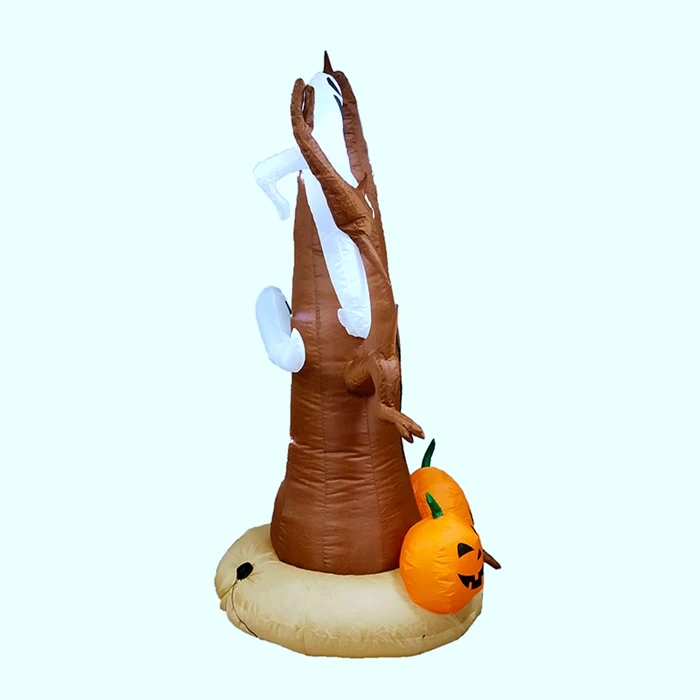 8 футов Dead дерево с совой духа и тыквы надувные Хэллоуин украшения двора светодио