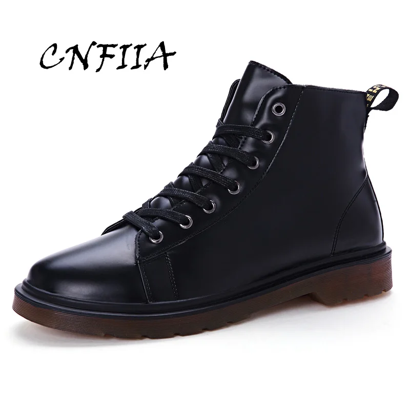CNFIIA Men Boots Anti-Slip Combat Male Black White Red Size 39-44 Lace Up Waterproof Shoes 2018 Autumn Winter New Brand | Обувь