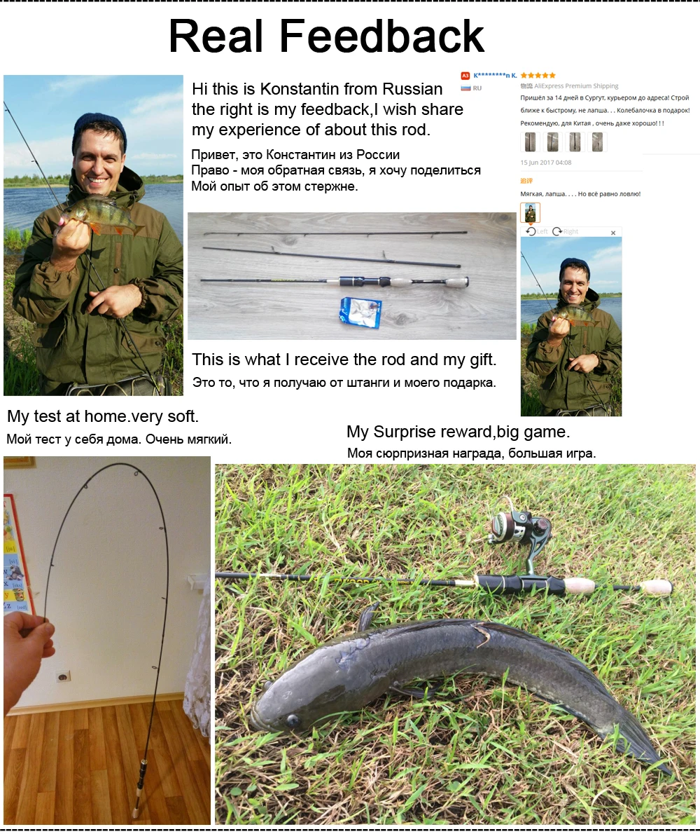 Сверхлегкий спиннинговый стержень Baitcast Rod(3 шт.), 0,8-5 г вес приманки, 2-5lb Вес линии, медленная мощность, 6'