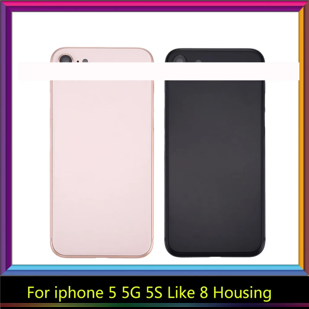 Для iPhone 5 г 5S SE как 8 Корпус Ближний рамка Шасси Вернуться Батарея дверь задняя