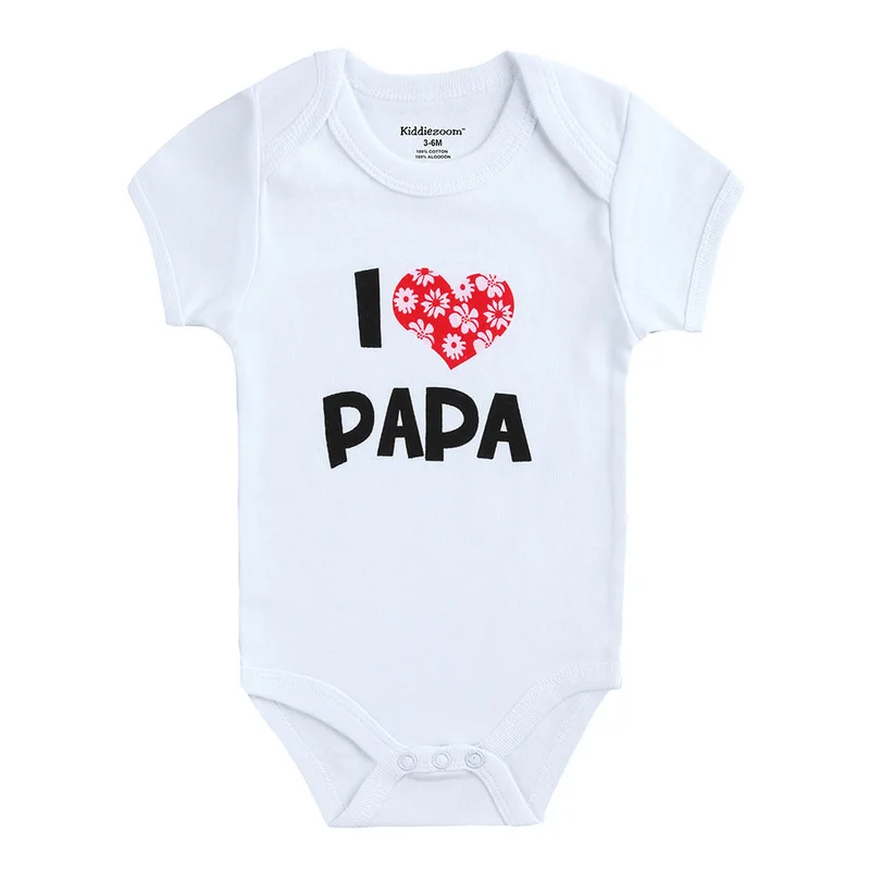 Детская одежда для новорожденных мальчиков с надписью I love Papa хлопковые детские