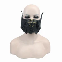 

PU Leather Mask For Women Men Unisex Rivet Decoration Punk Special Face Protection Military Games Cosplay Party