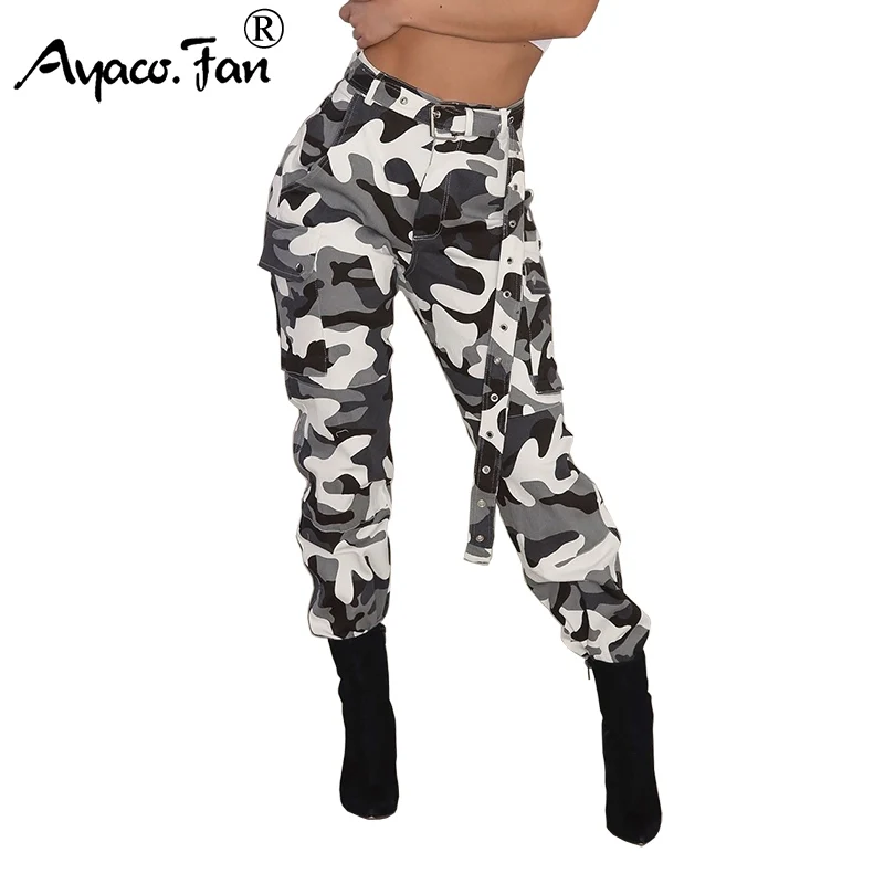 

3XL Harem Pants New Camo Cargo Pants Vintage Camouflage Military Army Print Lady Pants Women Trousers Female Clothing