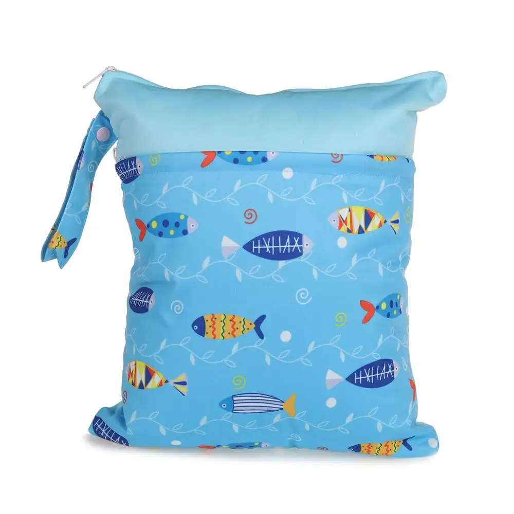 

[CHOOEC]Colour Patchwork Wet Bag Washable Reusable Cloth diaper Nappies Bags Waterproof Swim Sport Travel Carry bag Size:30X36cm