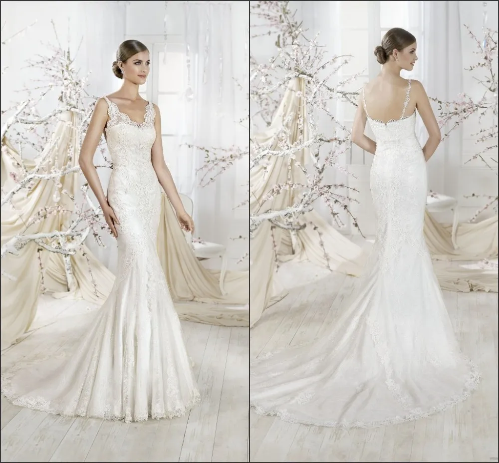 Straps sheath mermaid patterns wedding lace dress | Свадьбы и торжества