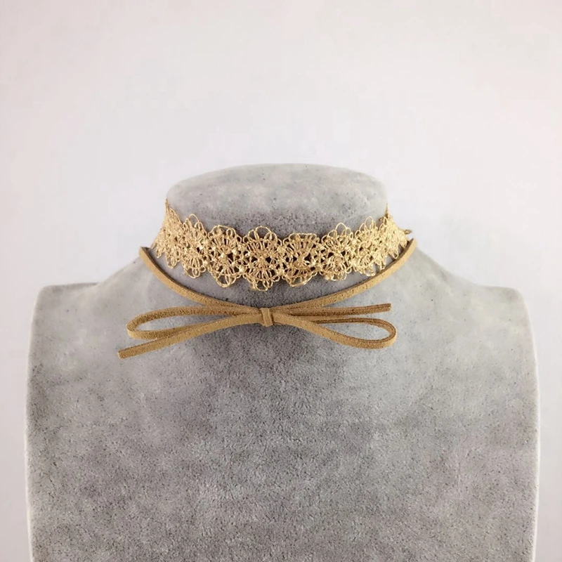 Женское колье из хлопчатобумажной кожи DANZE простое кружевное многослойное