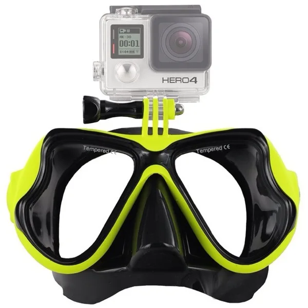 Маска для дайвинга с креплением gopro yi4k + lite закаленные очки камеры Hero HD 6 5 Sj4000 SJ5000