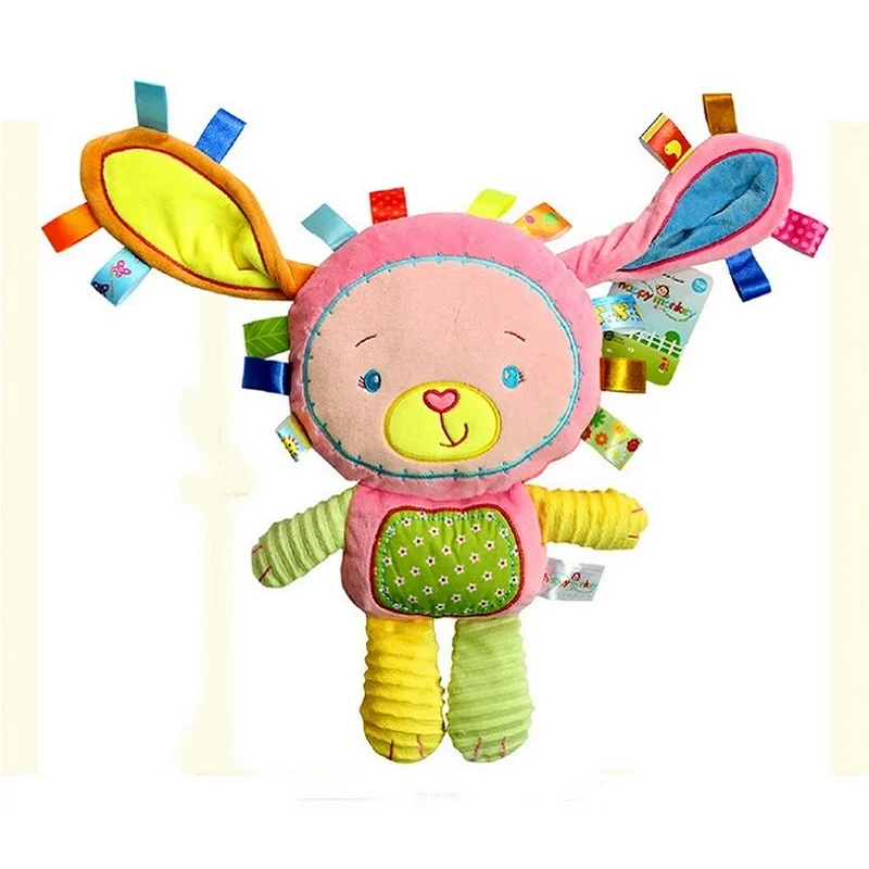 Happy Monkey детская погремушка, мягкие плюшевые игрушки, Биби пищалка, внутри, Младенческая, спокойная, Brinquedos, кровать, колокольчики, тележка/подвесная игрушка для кроватки