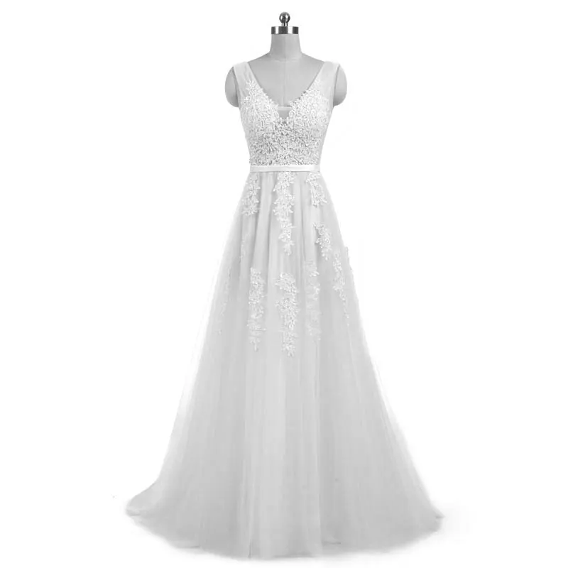 Vestido de novia para boda белое свадебное платье Festa трапециевидной формы с аппликацией на