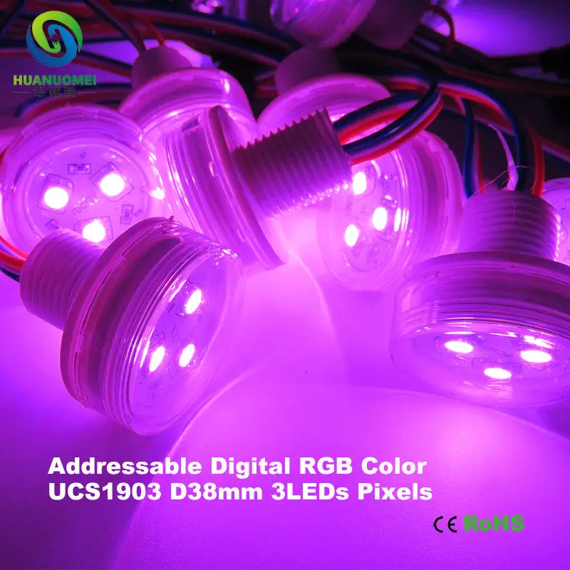 Smd5050 умный rgb 12 В полноцветный Адресный Водонепроницаемый 38 мм 3 светодиоды