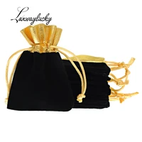 7x9cm velvet drawstring gifts bags wedding christmas party favors packaging jewelry pouches gold side candy soap sack bag pouch