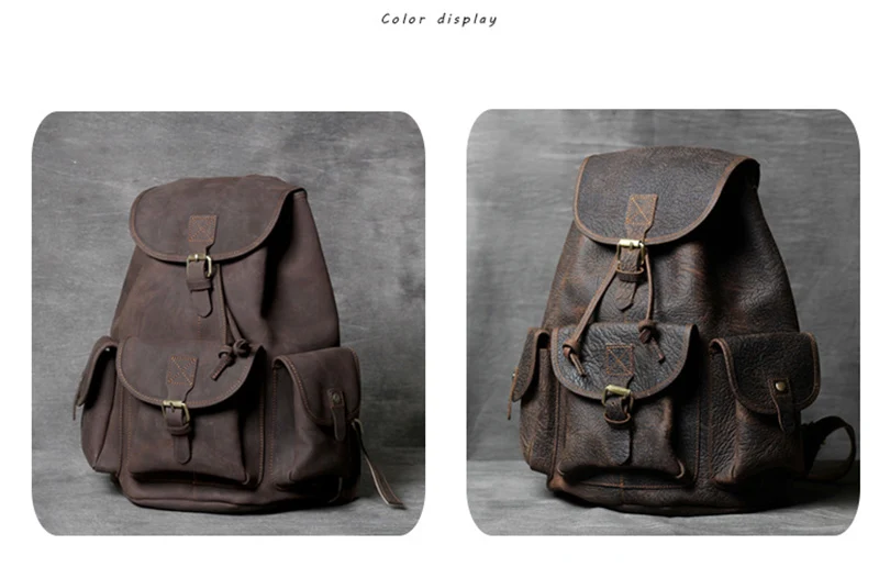 AETOO Mad Horse Leather large capacity double shoulder bag male imported head cowhide handmade leather travel Bag