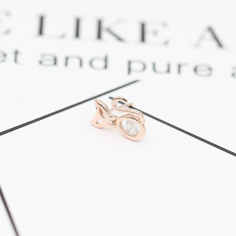 Золото блестящие милые лиса кошка новый Дизайн женские Модные Jewelry со стразами
