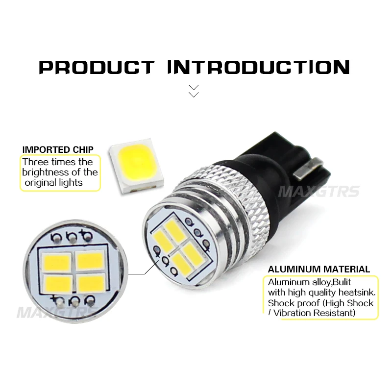 MAXGTRS 2 шт. супер яркий Canbus No Error 4 SMD3020 T10 W5W 168 194 Автомобильный светодиодный светильник с зеркалом для Чтения номерного знака