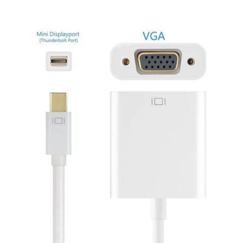 Мини DP к VGA адаптер Thunderbolt Mini DisplayPort кабель конвертер 1080P кабели для Macbook Pro Air