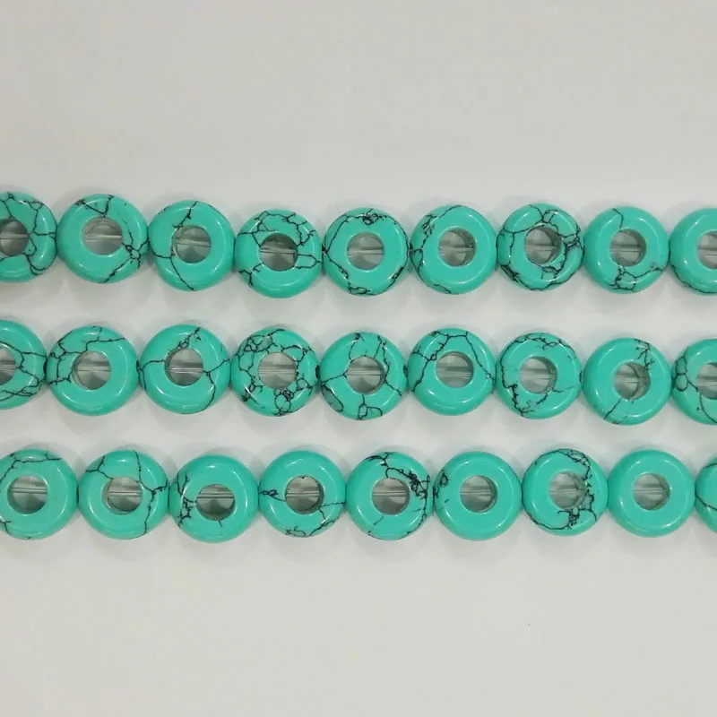 Оптовая продажа 36 шт калаитовый камень круглая форма большое отверстие бусины