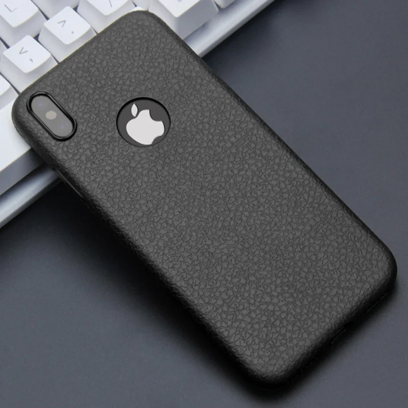 Black Kisscase чехол на айфон 7 Ультра тонкие телефонные чехлы для iPhone 6S 6 7 8 Plus XS Max Cover Кожаная кожа Мягкий силиконовый чехол TPU для iPhone XR X Shell чехол на айфон 6 чехол на айфон x чехол на айфон xs max XR - Цвет: Black