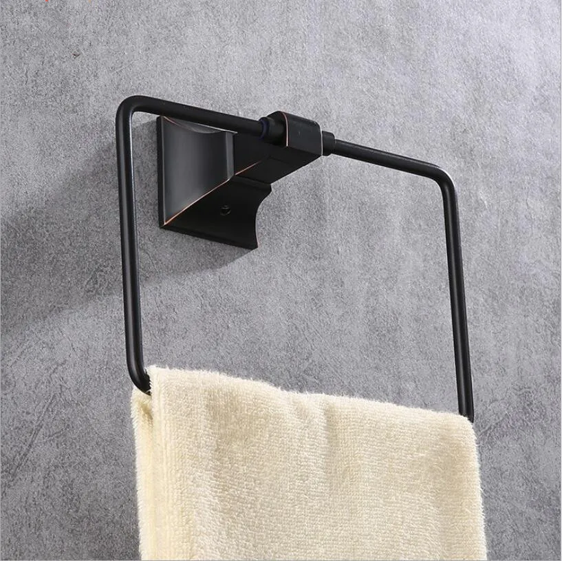 towel ring Набор аксессуаров для ванной комнаты, держатель для туалетной щетки с черным маслом, держатель для бумаги, полотенцесушитель, ПОЛОТЕНЦЕДЕРЖАТЕЛЬ для ванной комнаты Аппаратный набор - Цвет: towel ring