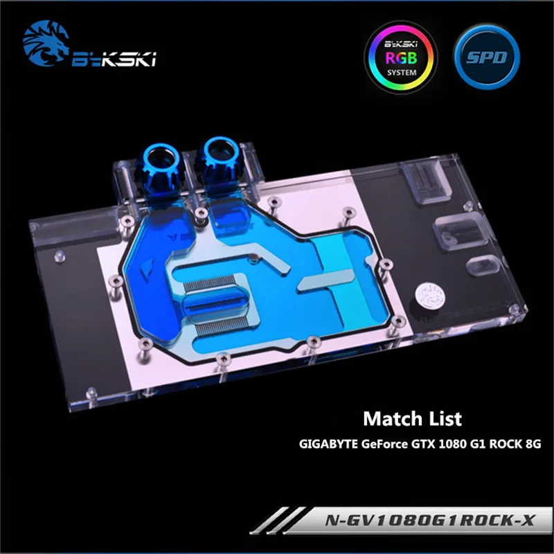 Блок видеокарты Bykski для VGA GIGABYTE GeForce GTX 1080 G1 ROCK 8G|Кулеры и системы охлаждения
