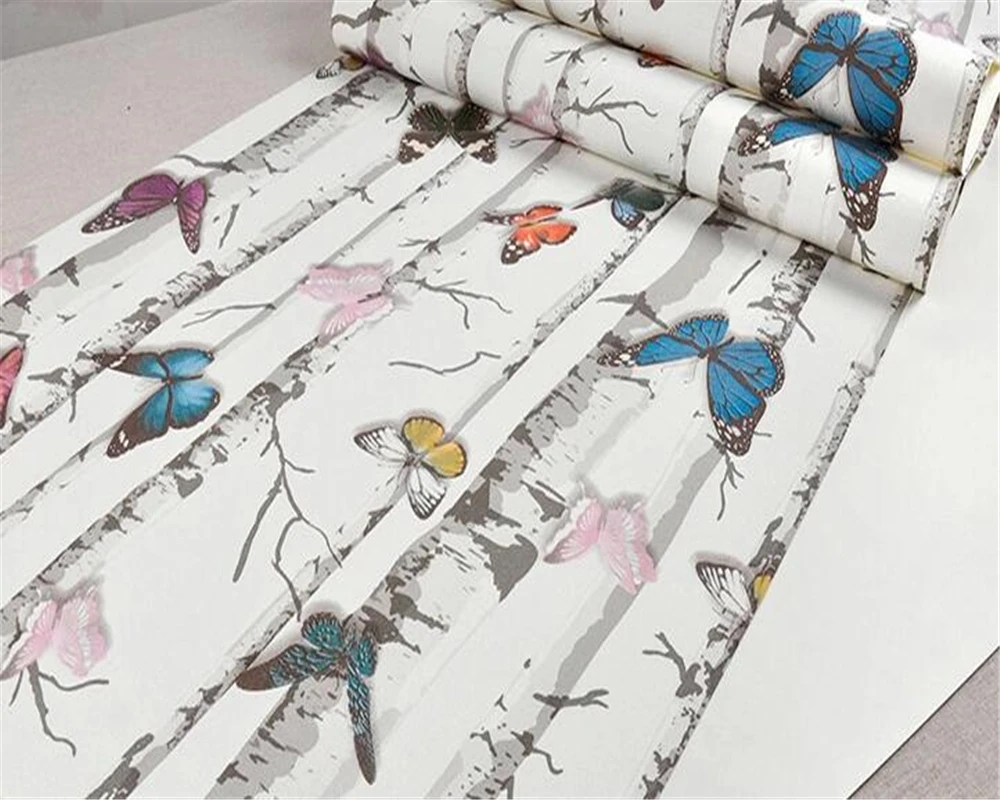 

beibehang papel de paredeNordic Butterfly Forest Forest Wallpaper Study Bedroom Living Room Children Clothing Store 3d Wallpaper