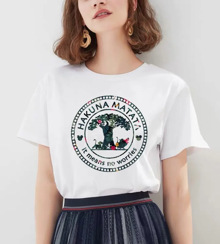 Hakuna Matata рубашка Женская Harajuku Ullzang винтажная кавайная футболка Femme Homme летняя футболка Модный Топ Футболка женская футболка - Цвет: 19