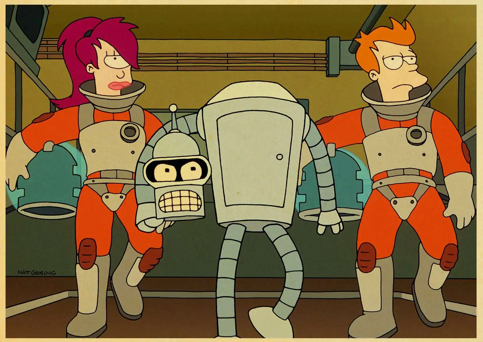 Комический фильм плакат Futurama плакаты Винтаж Крафт-Бумага ремесла печать для детской комнаты стены мультфильм декоративная живопись - Цвет: D130